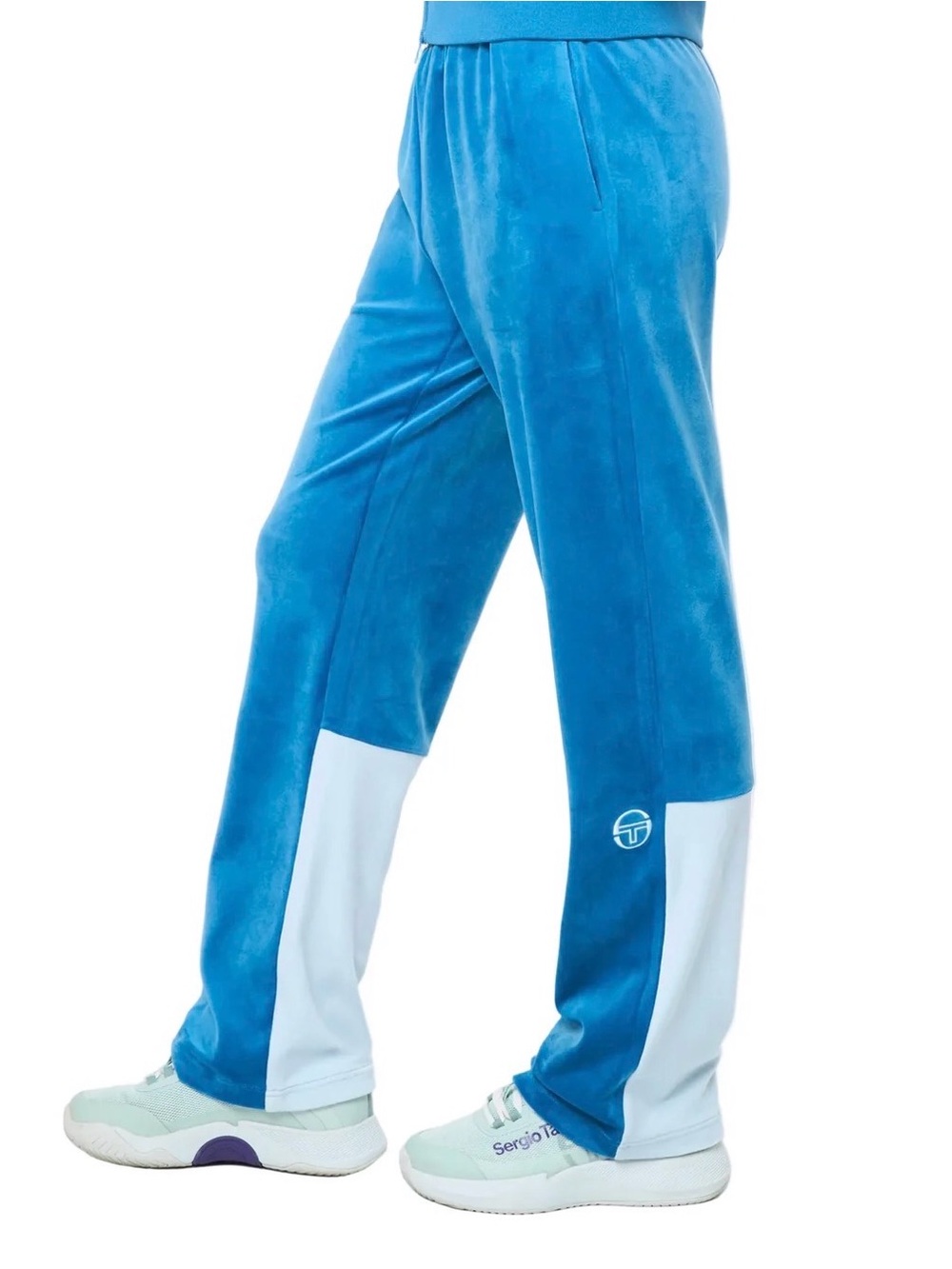 Sergio Tacchini Women’s Turquoise and White Panel Track Pants